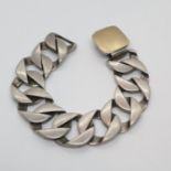 Chunky men's silver bracelet 19cm long 72.9g