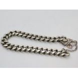 Men's silver bracelet with safety chain 64.3g