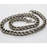 Very heavy chunky silver chain with T Bar and Loop fastener 163.7g