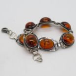 Silver and Amber bracelet 18.1g