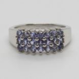 Tanzanite Silver Ring Size P