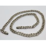 Silver flat link neck chain 60cm long 92.9g