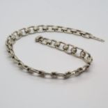 Silver fancy link neck chain 42cm long 77.2g