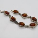 Silver and Amber bracelet 14.1g