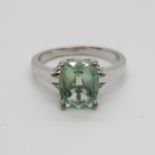 Tucson Green Flourite Silver Ring Size Q