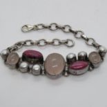 Silver and gemstone bracelet 17.4g