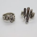 2x silver rings 1x size P and 1x adjustable 12.3g total weight