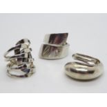 Trio of Chunky Silver Rings Sizes O, N and Q 27.6g total weight