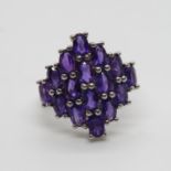 Zambian Amethyst Silver Ring Size N