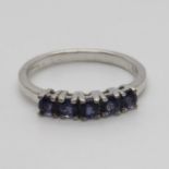 Iolite Silver Ring Size Q