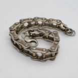 Industrial style silver bike chain bracelet 63.9g