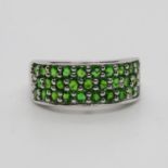 1.75ct Chrome Diopside Silver Ring Size P
