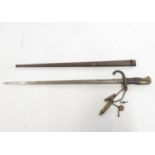 Bayonet and Scabbard with original whistles attached to handle