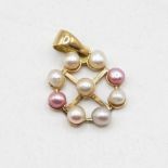 10ct gold and pearl pendant 1.7g