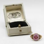 Very nice antique 15ct fully HM Masonic ring engraved hardstone Intaglio