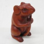 Carved mouse Netsuke 2.5" tall