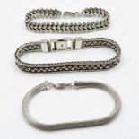 3x silver bracelets 69.6g