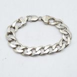 Gent's heavy set silver bracelet 43g