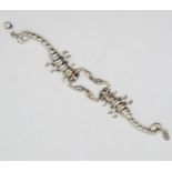 Large Fighting Scorpions articulated silver bracelet