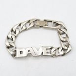 Large ID bracelet marked DAVE HM silver 48.8g