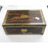 rosewood and brass inlaid writing slope in excellent condition box measures 16" x 10" - slight