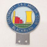 Electricity S and S Motor Club Blackburn Bumper Badge