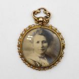 9ct gold pendant double sided photo frame 5g