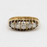 Nice antique 18ct five stone diamond ring approx .6ct diamonds size L