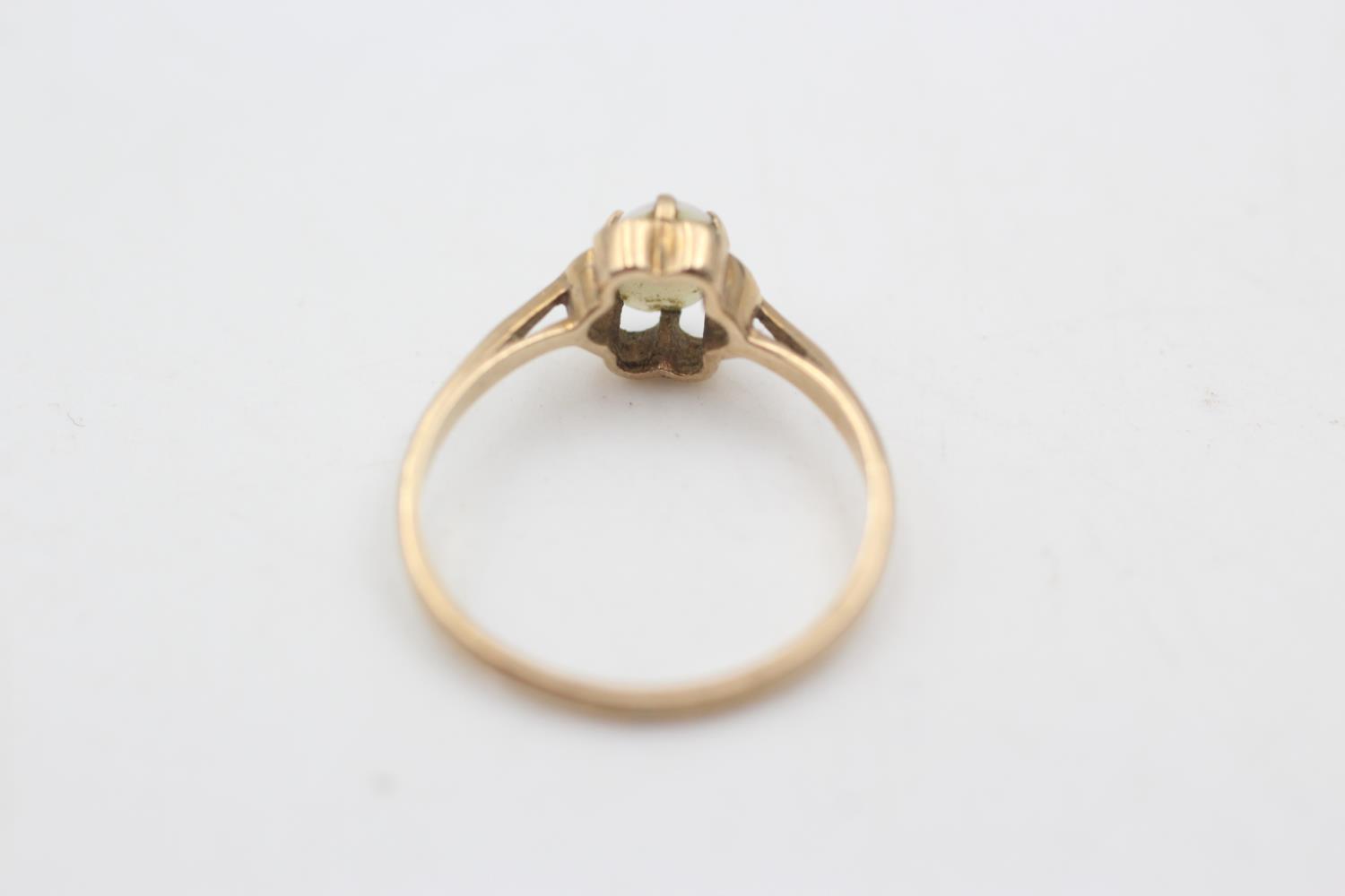 9ct gold vintage opal solitaire dress ring (1.4g) size N - Bild 3 aus 5