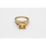 9ct gold vintage citrine oblong ring (2.6g) size L