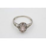 9ct white gold diamond & morganite dress ring (2g) size Q