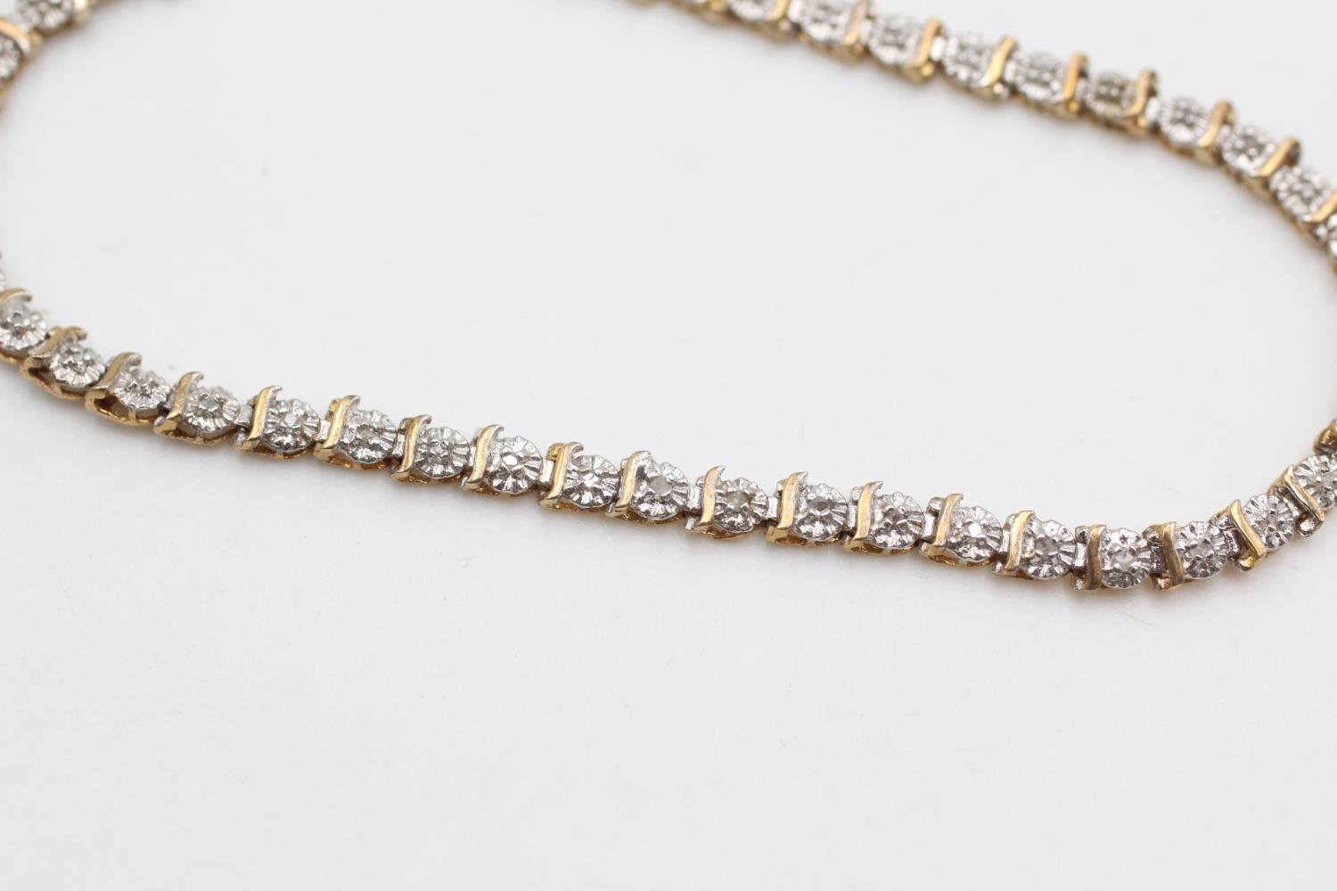 9ct gold diamond bracelet (5.2g) - Bild 3 aus 5