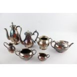 Collection of 7 Antique Silver Plated Teapots & Sets Inc. Elkington (3522g)