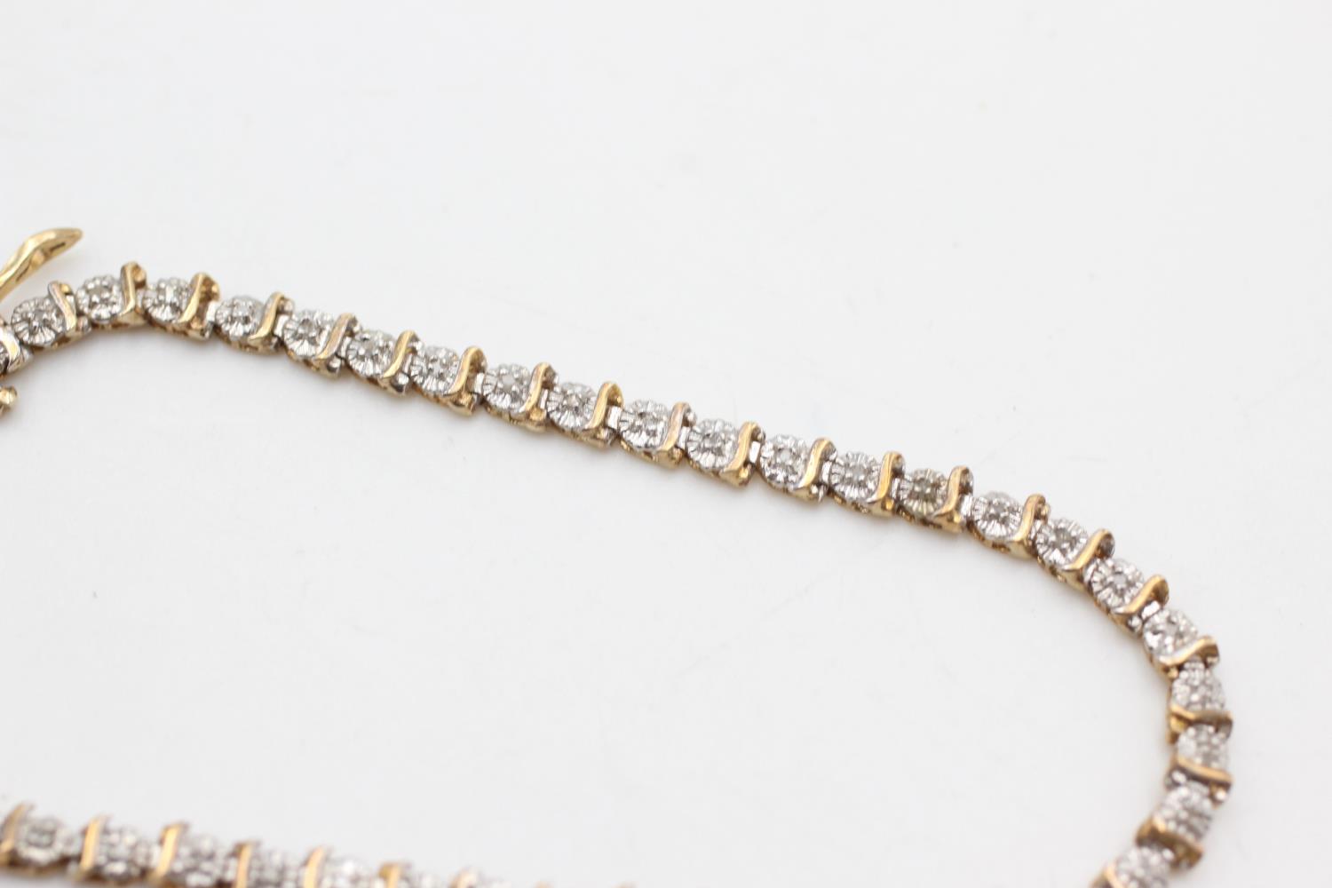 9ct gold diamond bracelet (5.2g) - Bild 5 aus 5