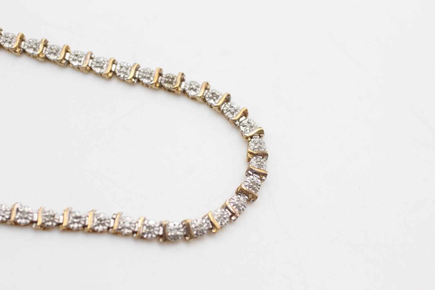 9ct gold diamond bracelet (5.2g) - Bild 4 aus 5