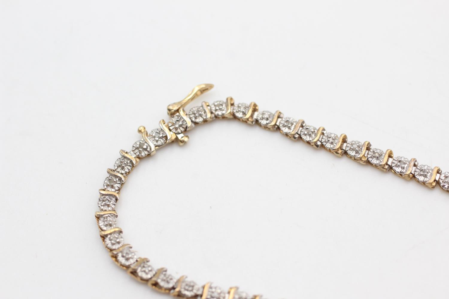 9ct gold diamond bracelet (5.2g) - Bild 2 aus 5