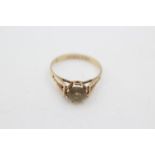 9ct gold vintage citrine solitaire dress ring (1.6g) size N