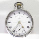 Connaught lever Omega pocket watch - runs - silver HM