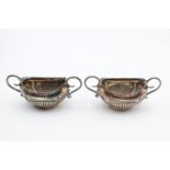 2 x Antique Hallmarked 1916 Sheffield STERLING SILVER Condiment Dishes (60g)