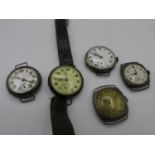 5x silver trench watches