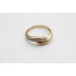 9ct gold diamond stylised snake ring Size M
