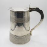 Early silver milk or water lidded jug with London HM tight hinge good condition 831g