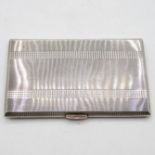 Large 5.5" x 3.5" cigarette case with gold button - very heavy gauge 235g
