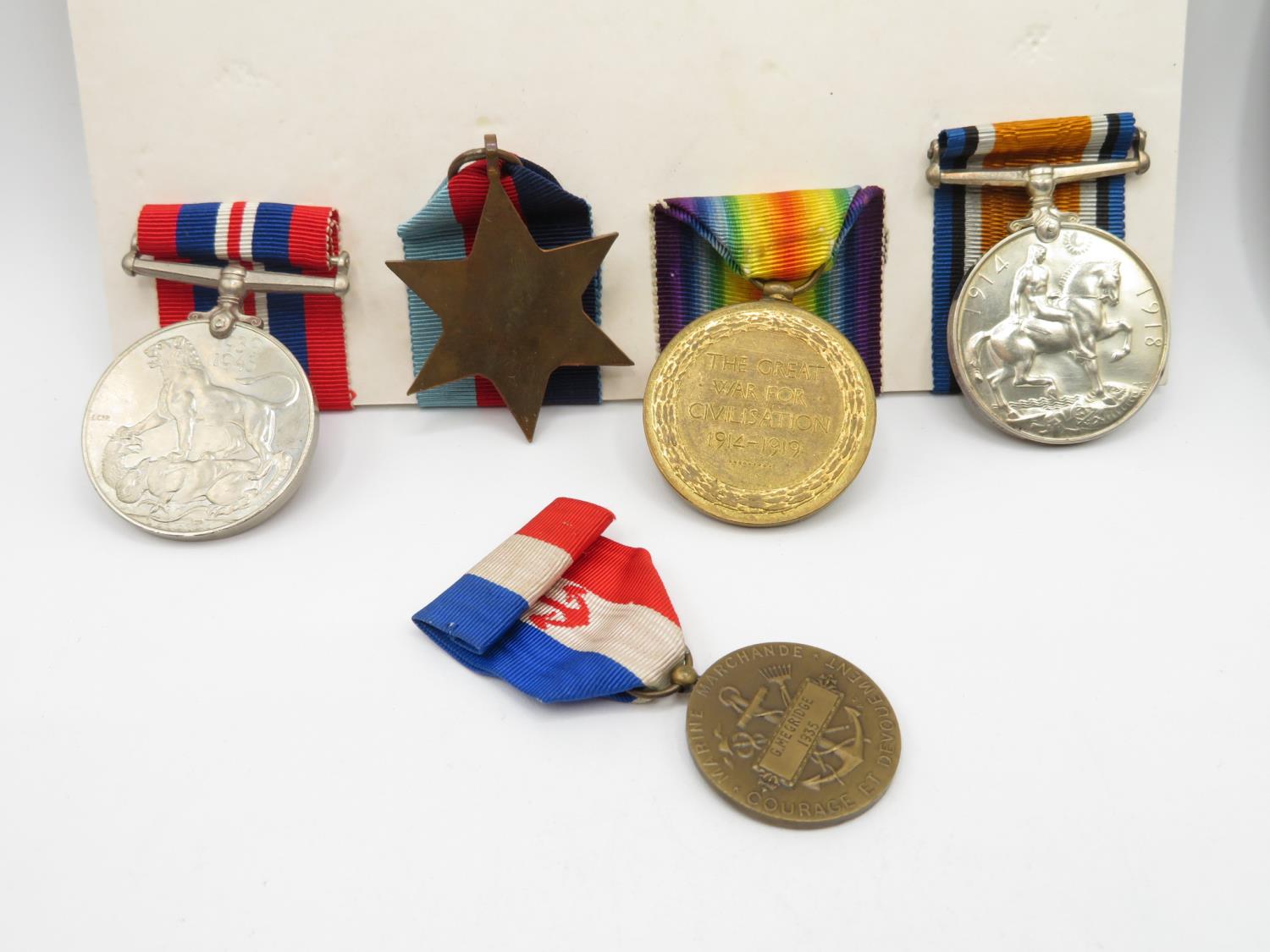 Group of 5x medals to G Mogridge 17166D Royal Naval Trawler Reserve with full associated research - Image 5 of 8