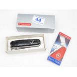 Swiss Army Knife black handle new condition in box