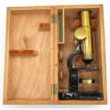 Miniature brass unnamed microscope boxed