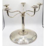 Rolls Royce candelabra HM silver to base and marked with fighter jets, cranes, ships, London