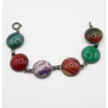 Silver and agate HM Iona Scottish bracelet