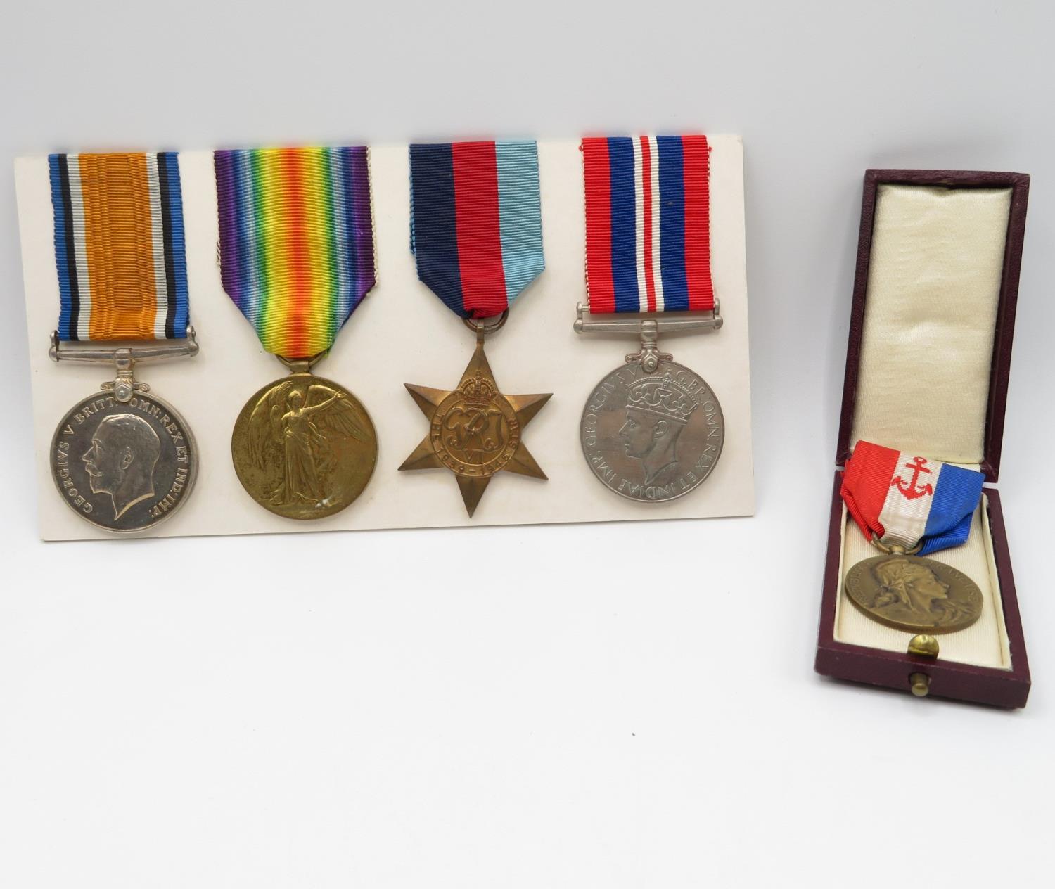 Group of 5x medals to G Mogridge 17166D Royal Naval Trawler Reserve with full associated research