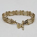 9ct gold gate bracelet 8.9g
